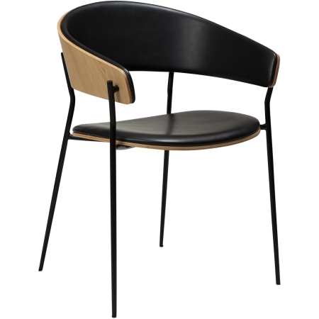 crib-armchair-vintage-black-art-leather-with-oak-veneer-black-metal-legs-100200630-01-main Fotelis CRIB