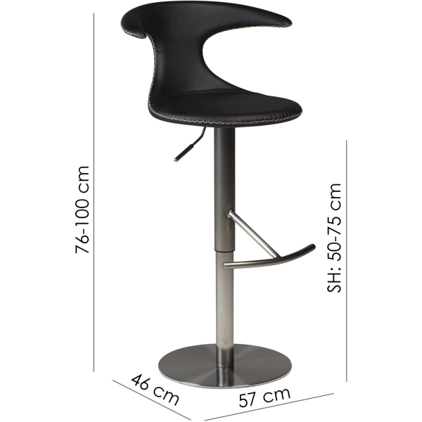 flair-bar-stool-light-brown-leather-with-brushed-steel-base-with-gaslift-200222586-15-measurements Baro kėdė FLAIR