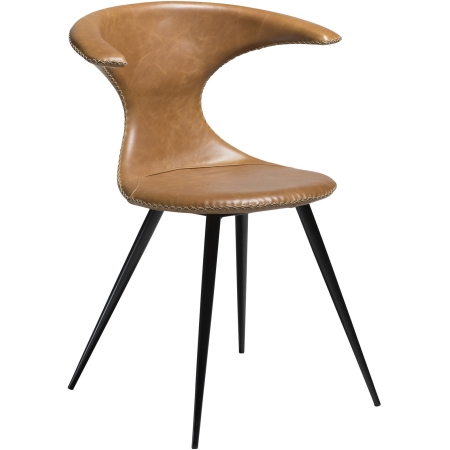 flair-chair-light-brown-leather-with-black-conical-metal-legs-100222340-01-main Kėdė FLAIR