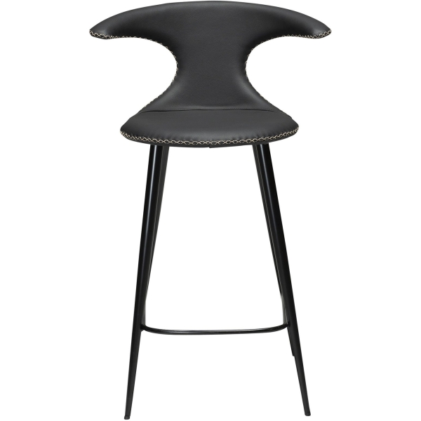 flair-counter-stool-black-leather-with-black-conical-metal-legs-300222595-02-front Pusbario kėdė FLAIR