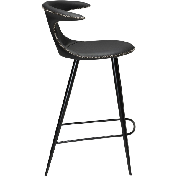 flair-counter-stool-black-leather-with-black-conical-metal-legs-300222595-03-profile Pusbario kėdė FLAIR