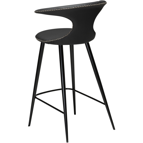 flair-counter-stool-black-leather-with-black-conical-metal-legs-300222595-05-back-angle Pusbario kėdė FLAIR
