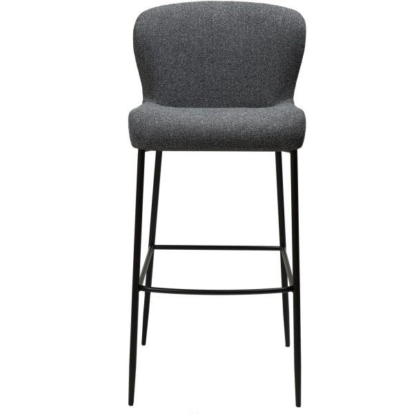 glam-bar-stool-pebble-grey-boucle-fabric-with-black-metal-legs-200206102-02-front Baro kėdė GLAM