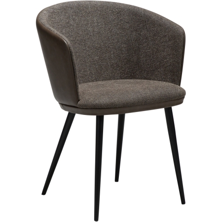 hey-chair-major-brown-boucle-w-major-brown-faux-leather-w-black-metal-legs_100800105-01-main Fotelis HEY