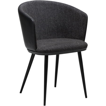 hey-chair-raven-black-boucle-w-raven-black-faux-leather-w-black-metal-legs_100800104-01-main Fotelis HEY